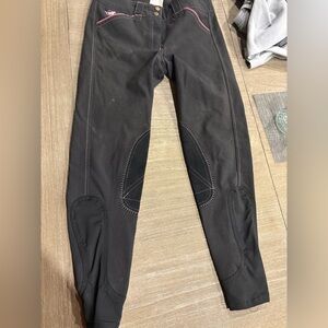 Black Equestrian Breeches with Contrast Stitching